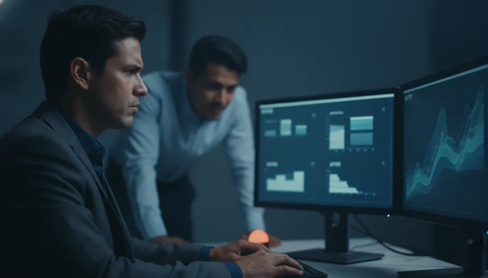 An operations team reviews a before-and-after comparison during shadow mode.