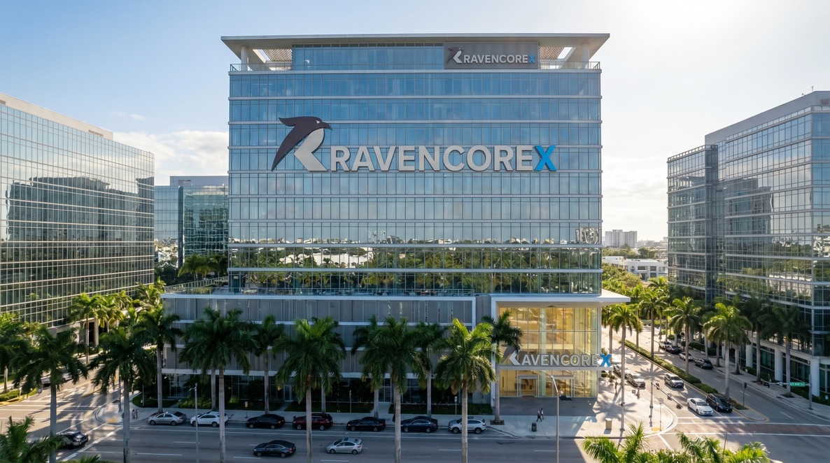 The three RavenCoreX founders working in a Buenos Aires office — documentary editorial, candid.